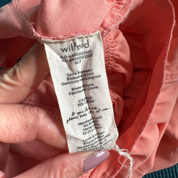 Aritzia Wilfred Peach Pink Scoop Back Peplum Sleeveless Top Small - Picture 7 of 7